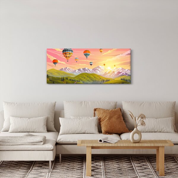 Slika balonov nad pokrajino (120x50 cm)