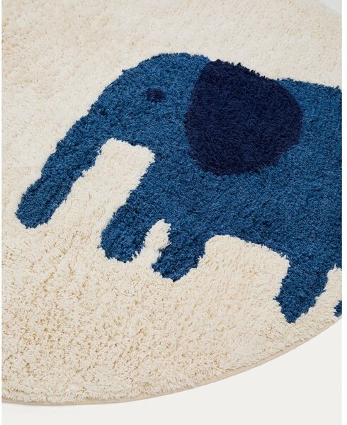 Periv/ručno rađen pamučan dječji tepih boje slonovače ø100 cm Tandani – Kave Home