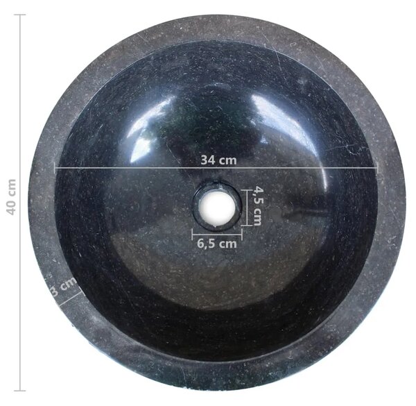 Mramorni Lavabo - Umivaonik 40 cm crni - Crna Crna