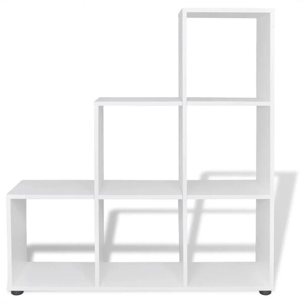 Police za knjige/izlaganje u obliku stepeništa 107 cm bijele - Bijela 104 x 29 x 107 cm 1 Bijela