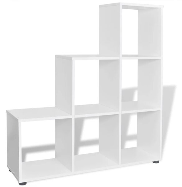 Police za knjige/izlaganje u obliku stepeništa 107 cm bijele - Bijela 104 x 29 x 107 cm 1 Bijela
