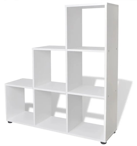 Police za knjige/izlaganje u obliku stepeništa 107 cm bijele - Bijela 104 x 29 x 107 cm 1 Bijela
