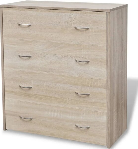 Komoda s 4 ladice 60 x 30 5 x 71 cm boja hrasta - Boja hrasta 1 Boja hrasta