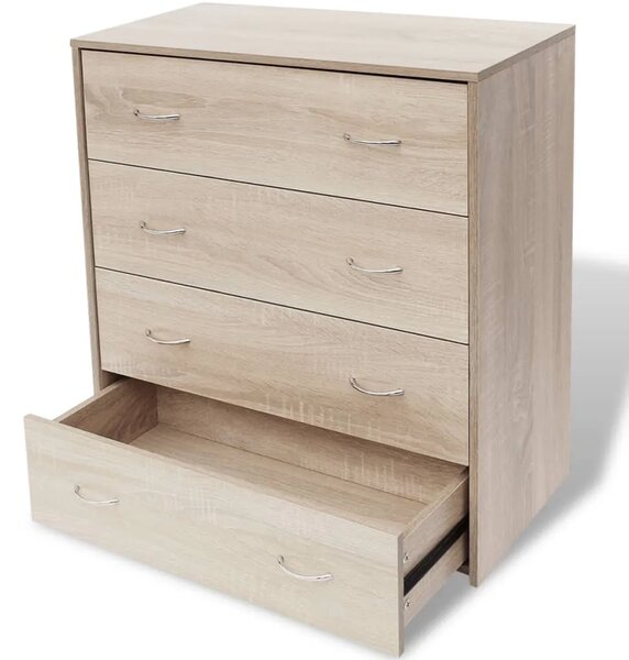 Komoda s 4 ladice 60 x 30 5 x 71 cm boja hrasta - Boja hrasta 1 Boja hrasta
