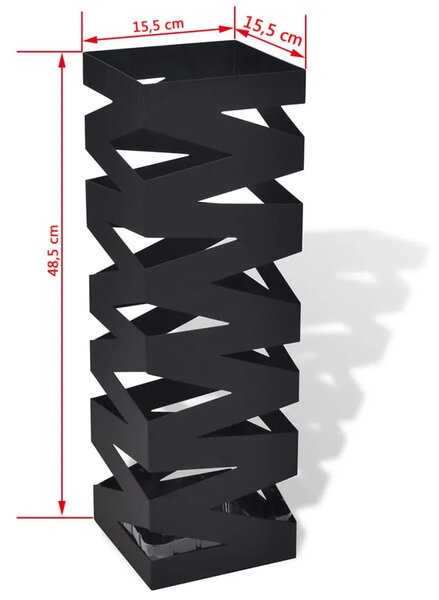 Crni četvrtasti stalak za kišobrane i štapove 48 5 cm - Crna Model 9 1 Crna