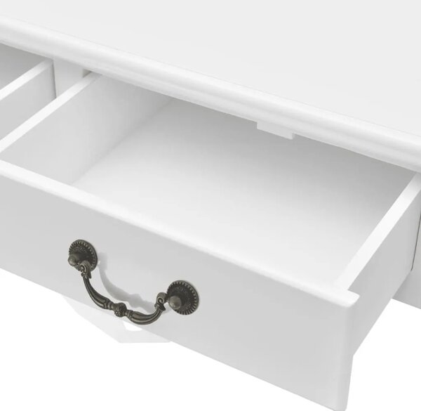 Stol za kavu s 4 ladice bijeli - Bijela 80 x 80 x 50 cm 1 Bijela