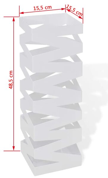 Bijeli Pravokutni Stalak za kišobrane Čelični 48 5 cm - Bijela Model 9 1 Bijela