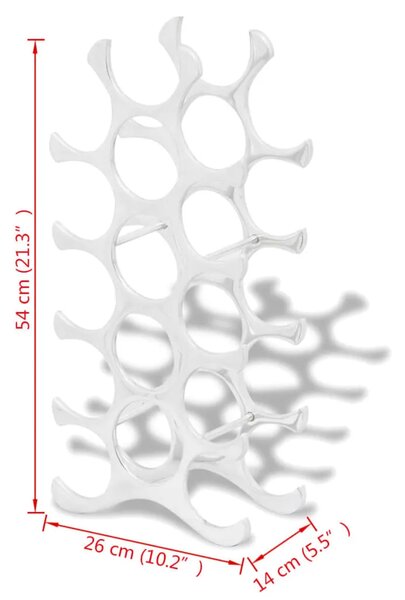 Stalak za Vino za 15 Boca Srebrni Aluminijski - 1 1 15 15