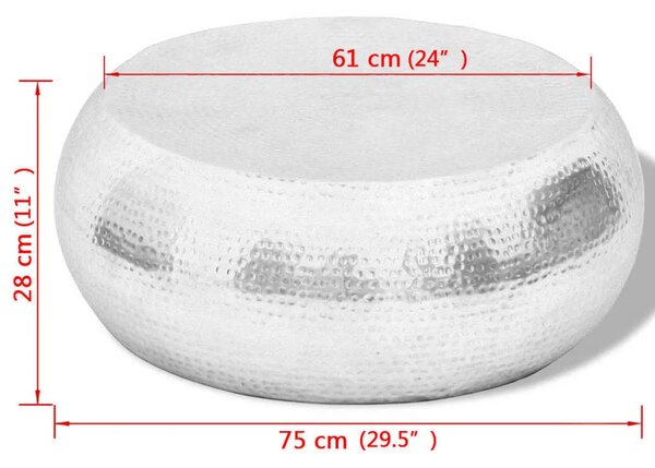 Stolić za kavu od čekićanog aluminija srebrni - Srebrno 1 Srebrno