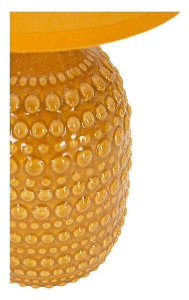 Senf žuta stolna lampa keramička s tekstilnim sjenilom (visina 30,5 cm) Points – Mauro Ferretti