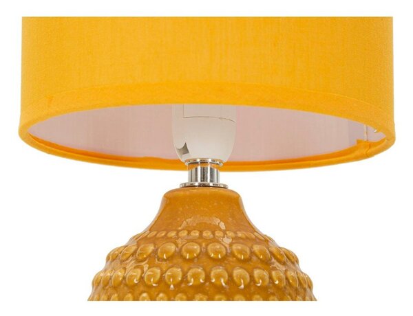 Senf žuta stolna lampa keramička s tekstilnim sjenilom (visina 30,5 cm) Points – Mauro Ferretti