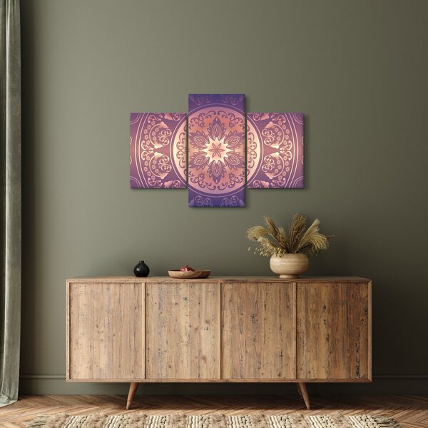 Slika - Mandala na vijoličnem prelivu (90x60 cm)