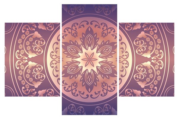 Slika - Mandala na vijoličnem prelivu (90x60 cm)