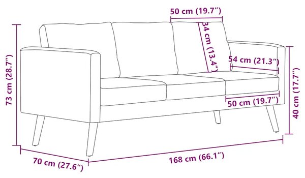 Trosjed Sofa od Tkanine Tamno Sivi - Tamno siva 1 Trosjedi Tamno siva