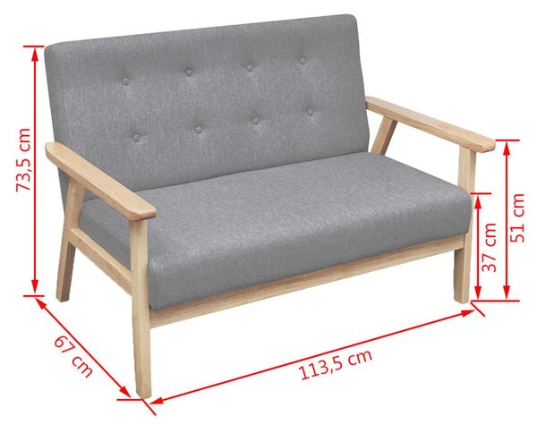 Dvosjed od tkanine svjetlosivi - Svjetlosiva Dvosjedi Svjetlosiva Dvosjedi