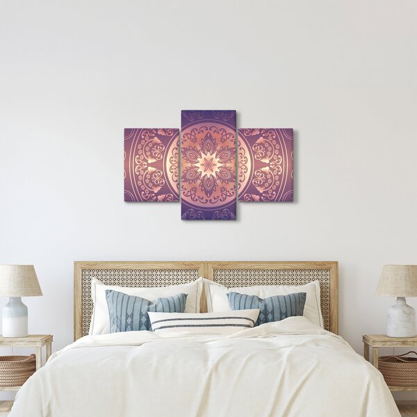 Slika - Mandala na vijoličnem prelivu (90x60 cm)