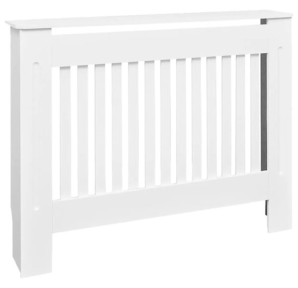 Bijeli konstruirano drvo Zaštitni Maska za radijator - Pokrov za radijator 112 cm - Bijela 112 x 19 x 81.5 cm 1 Bijela