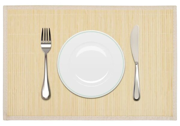 242107 6 Bamboo Placemats 30 x 45 cm Natural - Bež 1 Bež