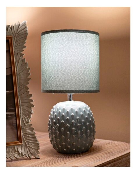 Svijetlo plava stolna lampa keramička s tekstilnim sjenilom (visina 27 cm) Pontus – Mauro Ferretti