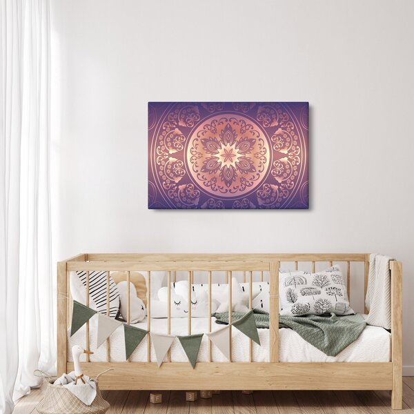 Slika - Mandala na vijoličnem prelivu (90x60 cm)