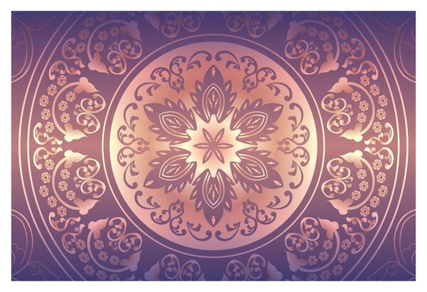 Slika - Mandala na vijoličnem prelivu (90x60 cm)