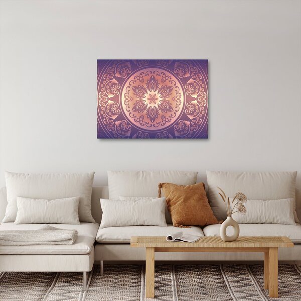Slika - Mandala na vijoličnem prelivu (70x50 cm)