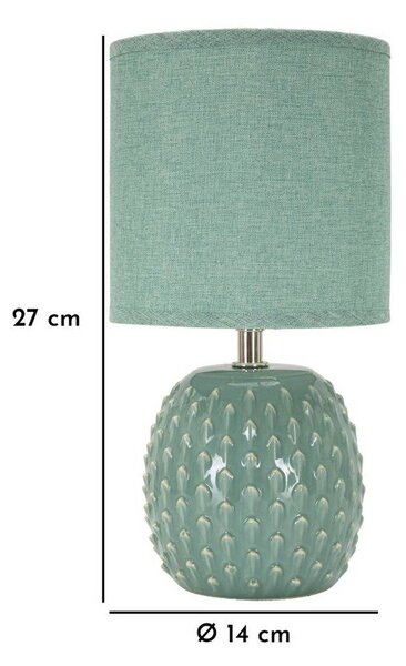 Svijetlo plava stolna lampa keramička s tekstilnim sjenilom (visina 27 cm) Pontus – Mauro Ferretti