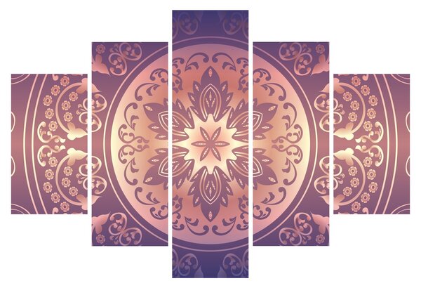 Slika - Mandala na vijoličnem prelivu (150x105 cm)