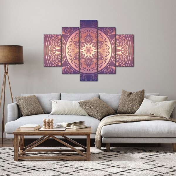 Slika - Mandala na vijoličnem prelivu (150x105 cm)