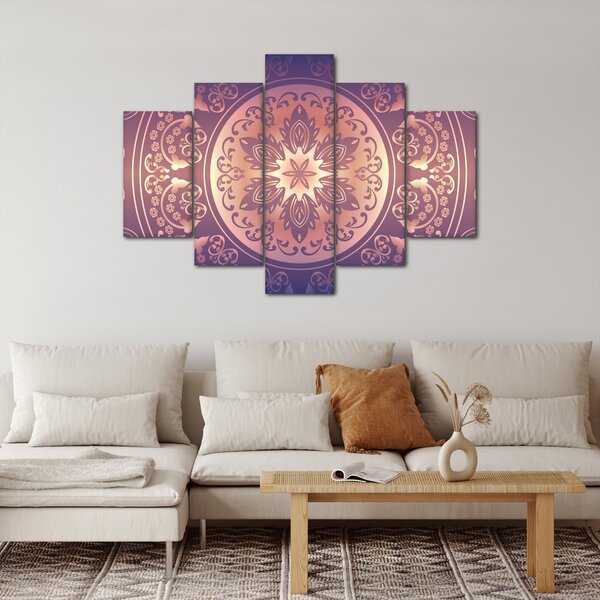 Slika - Mandala na vijoličnem prelivu (150x105 cm)