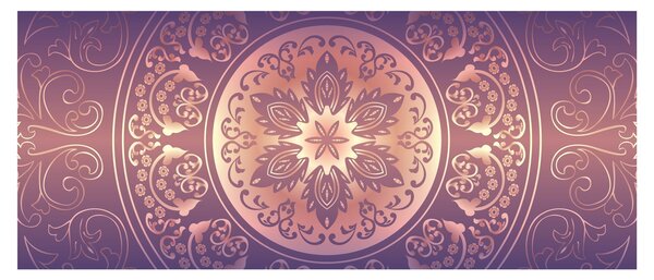 Slika - Mandala na vijoličnem prelivu (120x50 cm)