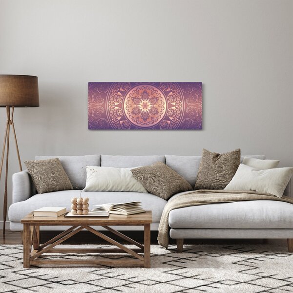 Slika - Mandala na vijoličnem prelivu (120x50 cm)