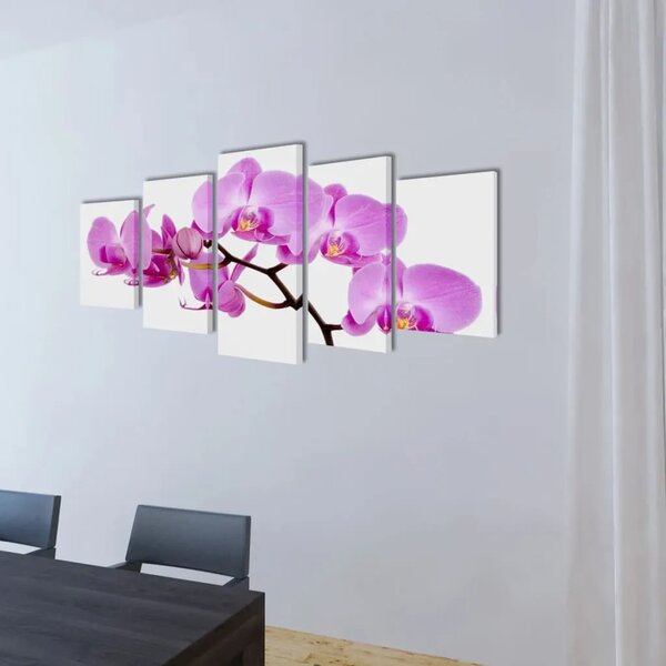 Zidne Slike na Platnu Set s Printom Orhideja 200 x 100 cm - 200 x 100 cm 1 Orhideja 200 x 100 cm