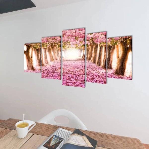 Zidne Slike na Platnu s Printom Trešnjinog Cvijeta 100 x 50 cm - 100 x 50 cm 1 Cvijet trešnje 100 x 50 cm