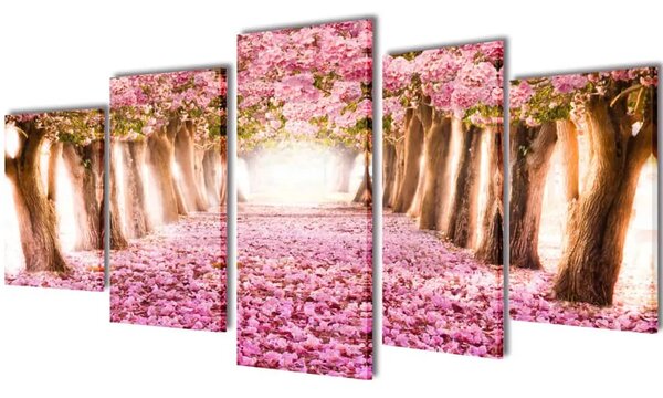 Zidne Slike na Platnu s Printom Trešnjinog Cvijeta 100 x 50 cm - 100 x 50 cm 1 Cvijet trešnje 100 x 50 cm