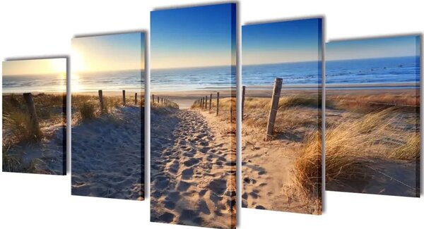Zidne Slike na Platnu s Printom Pješčane Plaže 100 x 50 cm - 100 x 50 cm 1 Pješčana plaža 100 x 50 cm