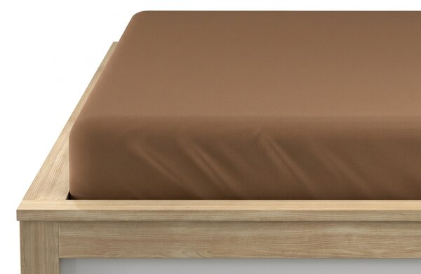 Jersey plahta EXCLUSIVE smeđa 160 x 200 cm