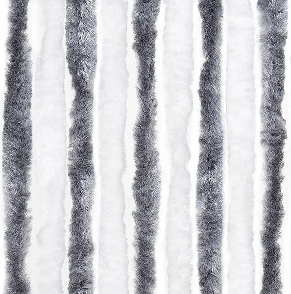 Zavjesa protiv muha - Zastor protiv insekata sivo-bijeli 100 x 220 cm šenil - Siva i bijela 100 x 220 cm Siva i bijela 100 x 220