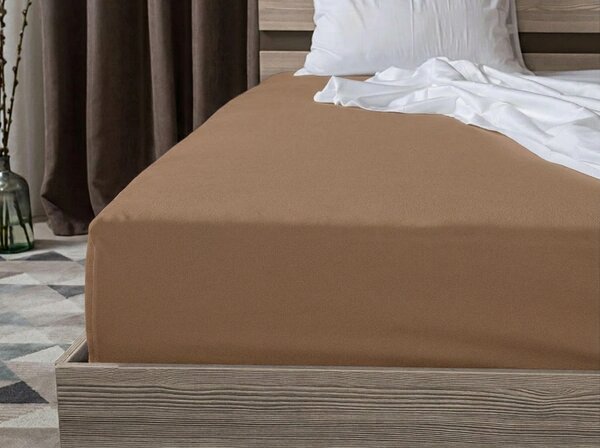 Jersey plahta EXCLUSIVE smeđa 160 x 200 cm
