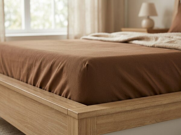 Jersey plahta EXCLUSIVE smeđa 160 x 200 cm