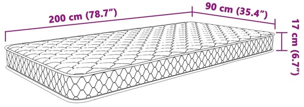 Madrac od Memorijske Pjene 200 x 90 x 17 cm mekan - 90 x 200 cm 1 90 x 200 cm