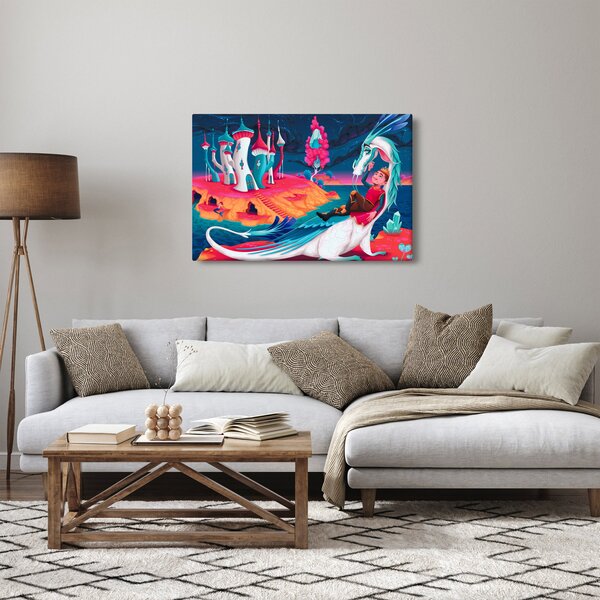 Slika - Princ in zmajeva princesa (90x60 cm)