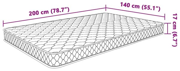 Madrac od Memorijske Pjene 200 x 140 x 17 cm mekan - 140 x 200 cm 1 140 x 200 cm