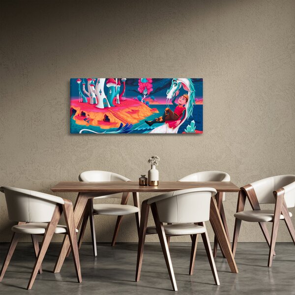 Slika - Princ in zmajeva princesa (120x50 cm)