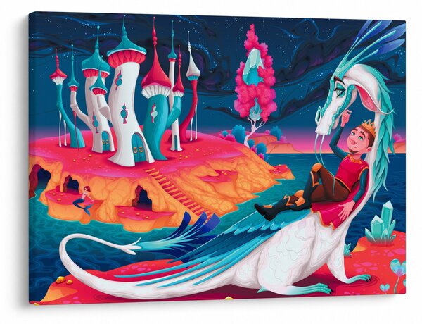 Slika - Princ in zmajeva princesa (70x50 cm)