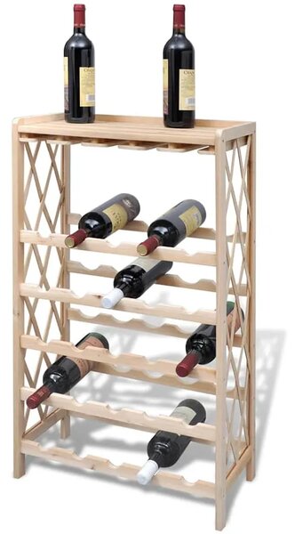 Stalak za vino za 25 boca od masivne jelovine