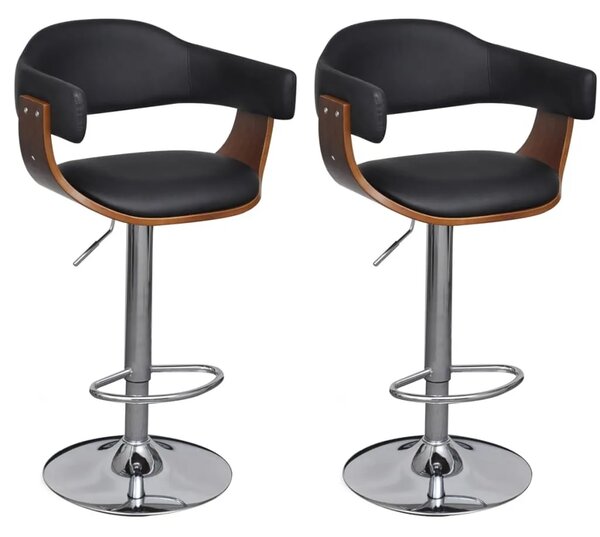 Barski stolci od umjetne kože 2 kom - black and dark brown 2 Black and dark brown