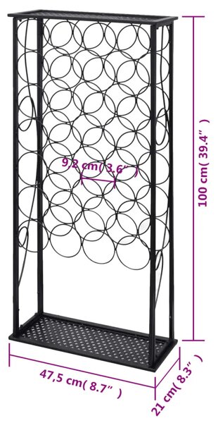 Stalak za Vino za 28 Boca Metalni - 47.5 x 21 x 100 cm 1 1 1