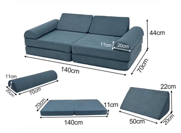 Dječja bež sofa i bunker - korduro
