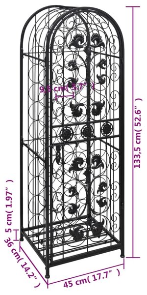 Stalak za Vino za 45 Boca Metalni - 45 x 35.7 x 133.5 cm 1 1 1